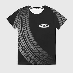Футболка женская Chery tire tracks, цвет: 3D-принт