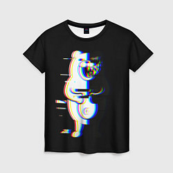 Футболка женская Danganronpa monokuma glitch, цвет: 3D-принт