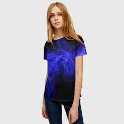 Футболка женская Синяя звуковая волна, цвет: 3D-принт — фото 2