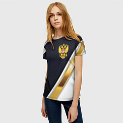 Футболка женская Gold and white Russia, цвет: 3D-принт — фото 2
