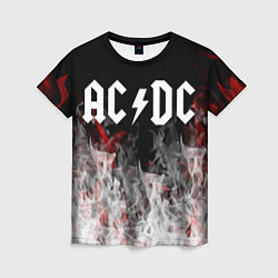 Футболка женская AC DC огонь-пламя, цвет: 3D-принт