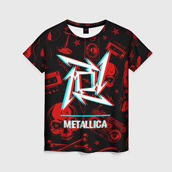 Футболка женская Metallica rock glitch, цвет: 3D-принт