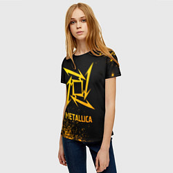Футболка женская Metallica - gold gradient, цвет: 3D-принт — фото 2