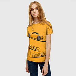 Футболка женская Желтая машинка street racer, цвет: 3D-принт — фото 2