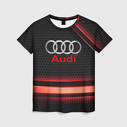 Футболка женская Audi абстракция карбон, цвет: 3D-принт
