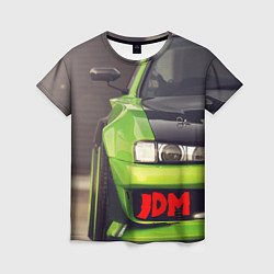 Футболка женская JDM машина зеленая тюнингованная, цвет: 3D-принт
