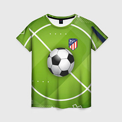 Футболка женская Atletico madrid Мяч, цвет: 3D-принт
