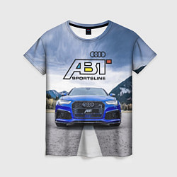 Футболка женская Audi ABT - sportsline на трассе, цвет: 3D-принт