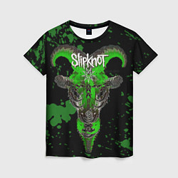 Футболка женская Slipknot зеленый козел, цвет: 3D-принт