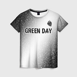 Футболка женская Green Day glitch на светлом фоне: символ сверху, цвет: 3D-принт