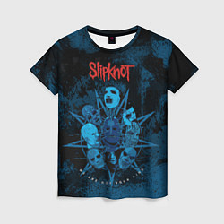 Футболка женская Slipknot blue, цвет: 3D-принт