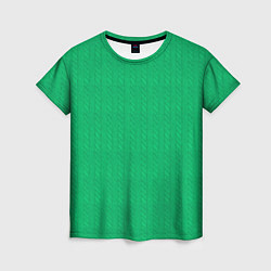 Футболка женская Зеленый вязаный свитер, цвет: 3D-принт