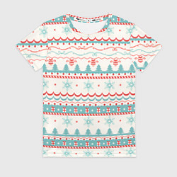 Женская футболка Новогодний свитер, но без оленей