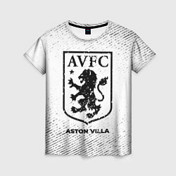 Футболка женская Aston Villa с потертостями на светлом фоне, цвет: 3D-принт