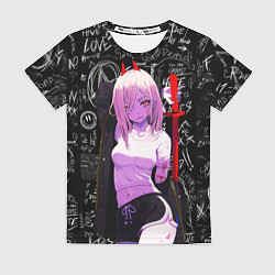 Футболка женская Да это же Пауэр - Человек бензопила, цвет: 3D-принт