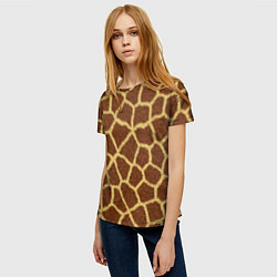 Футболка женская Текстура жирафа, цвет: 3D-принт — фото 2