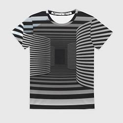 Женская футболка Коридор - оптическая иллюзия