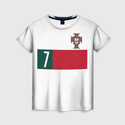 Футболка женская Роналду ЧМ 2022 Португалия выездная, цвет: 3D-принт