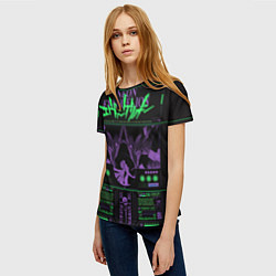Футболка женская Evangelion neon poster, цвет: 3D-принт — фото 2