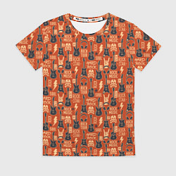 Женская футболка Гитара рок музыка