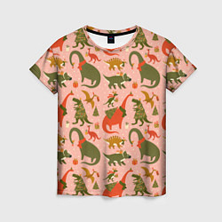 Футболка женская Dinosaurs with gifts, цвет: 3D-принт