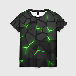Женская футболка Green neon steel