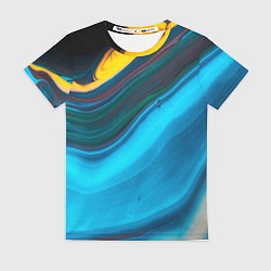 Футболка женская Светло-синий и переливающийся песок, цвет: 3D-принт