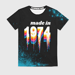 Женская футболка Made in 1974: liquid art