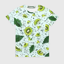 Футболка женская Киви мята ментол - акварель, цвет: 3D-принт