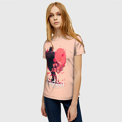 Футболка женская Геншин Импакт, героиня на фоне сердца, цвет: 3D-принт — фото 2