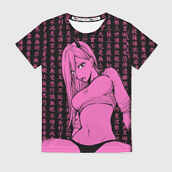 Футболка женская Человек - бензопила Пауэр в топике, цвет: 3D-принт