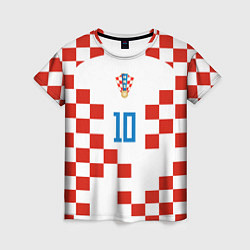 Футболка женская Лука Модрич форма сборной Хорватии, цвет: 3D-принт