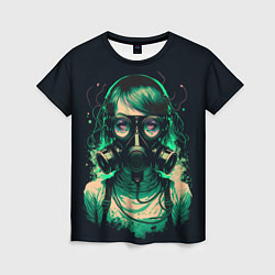 Футболка женская Girl in Gasmask, цвет: 3D-принт