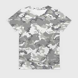 Женская футболка Снежный камуфляж