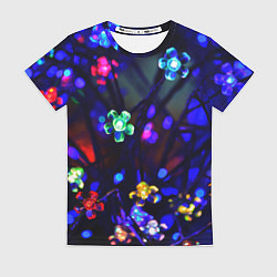 Футболка женская Цветочки фонарики, цвет: 3D-принт