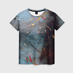 Футболка женская Тёмно-серый туман и краски, цвет: 3D-принт
