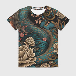 Футболка женская Японский змей Irezumi, цвет: 3D-принт
