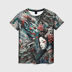 Футболка женская Мифические существа Японии, цвет: 3D-принт