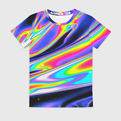 Футболка женская Жидкость радужные разводы, цвет: 3D-принт