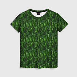 Футболка женская Сочный узор из зеленой травки, цвет: 3D-принт