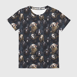 Футболка женская Паттерн из собак, цвет: 3D-принт
