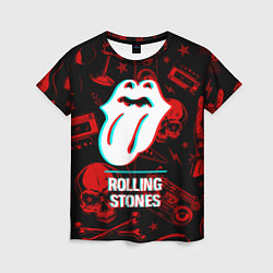 Футболка женская Rolling Stones rock glitch, цвет: 3D-принт