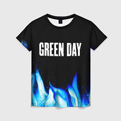 Футболка женская Green Day blue fire, цвет: 3D-принт