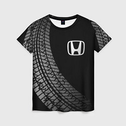 Футболка женская Honda tire tracks, цвет: 3D-принт