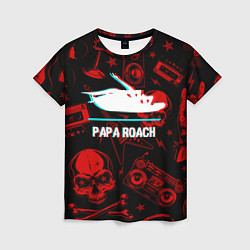 Футболка женская Papa Roach rock glitch, цвет: 3D-принт