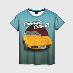 Футболка женская Американский спорткар Chevrolet Corvette Stingray, цвет: 3D-принт