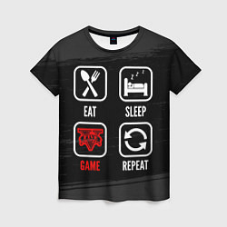 Футболка женская Eat, sleep, GTA, repeat, цвет: 3D-принт