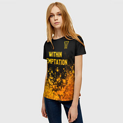 Футболка женская Within Temptation - gold gradient: символ сверху, цвет: 3D-принт — фото 2
