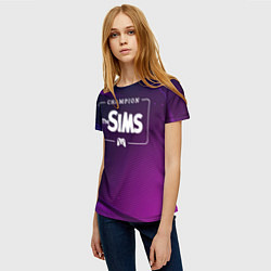 Футболка женская The Sims gaming champion: рамка с лого и джойстико, цвет: 3D-принт — фото 2