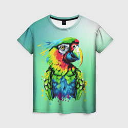 Футболка женская Разноцветный попугай, цвет: 3D-принт